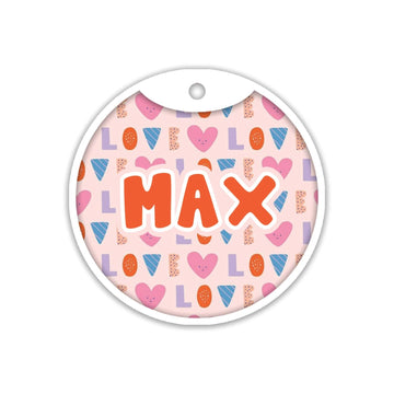 PawsIndia Customized Pet Tag- Valentine's Edition Day Heart Print